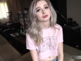 Petite stepdaughter punished for shoplifting in naughty family roleplay