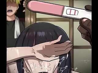 Hinata con un hombre negro
