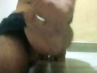 Boy playing with his body