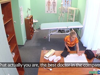 Hot blonde milf cheats on her boss in the clinic