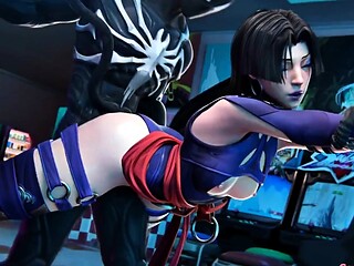 Psylocke Gets Pounded by Monster in Hardcore 3D Action