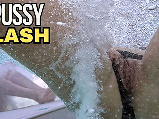 Amateur Teacher Miss Creamy Flashes Pussy at Public Pool & Gets Help Masturbating - Risky Outdoor Sex with People Nearby