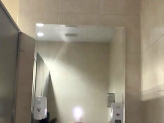 Hot Latina takes dildo for a wild bathroom ride