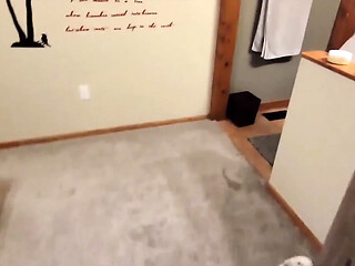 Stepmom lures stepson with pregnant belly lotion game