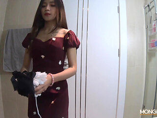 Asian Babe Pussy Filled With Creamy Cum