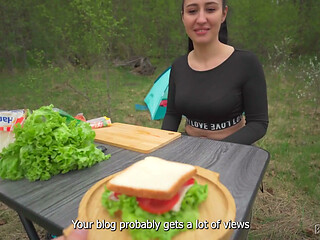 Hungry Stranger Provides His Dick in Exchange for a Sandwich - POV