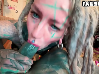 POV private tattoo pornstar fuck leads to creamipie in her pierced pussy