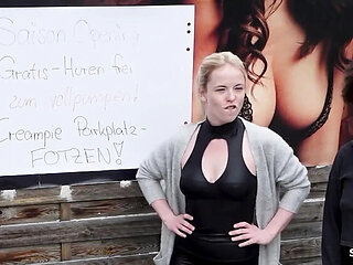 Mia Adler & Lia Amalia German Pick Up Stranger for No Condom Threesome Fuck