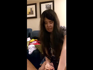 Asian Girl Shown Wardrobe and Then Sucks Black Cock