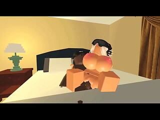 Roblox girl gets a BBC on the bed