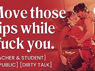 Hottie dance teacher screws student in public after class with dirty talk