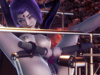 Raven on a Sex Machine - Titans Porn
