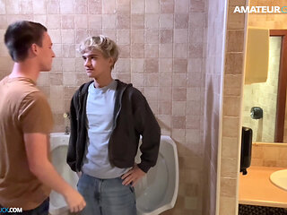 You Won't Believe What These Two Horny Twinks Did in a Public Park Bathroom.Caught on Camera!