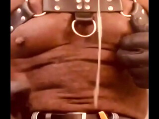 Part 1 Leather Harness BBC Titplay and Sex Toy Session