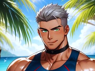 An Atlantis dives into furry gay action with buff guys on a secluded island