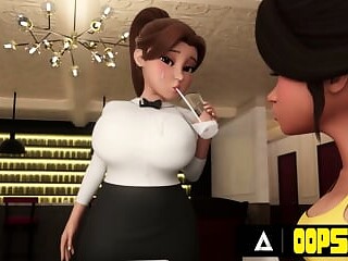 Oopsie Waitress Sucks and Takes Creampie in Public