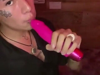 Twink Playing with His Dildo on Cam