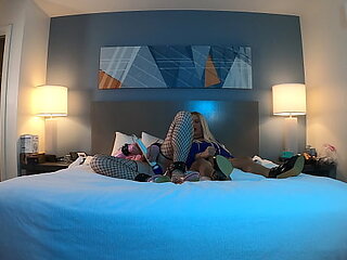 Very Hot Blonde Femboy Masturbating with TS Kelsey Masters