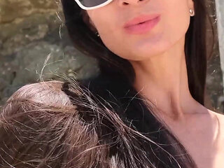 Tropical Fun in Sexy Mini Bikini on the Beach