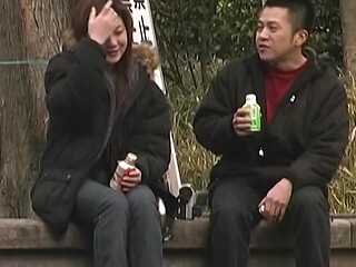 Mature Brunette MILF Flirts Wildly with Lucky Stranger Outdoors