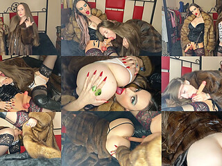Trans Girl Ladyboy in a Sable Fur Coat Fucks Her GF in a Muskrat Fur Coat