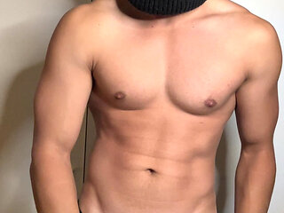 Hot hunk strips and teases in leggings