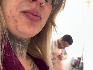 Me and my husband with a small dick getting ready to eat a pussy
