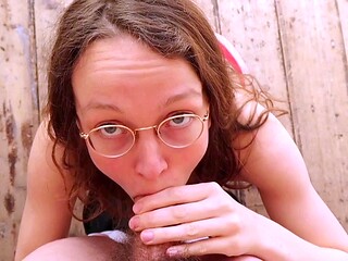 Real blonde amateur giving a POV blowjob