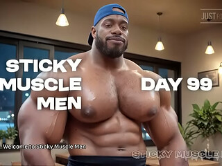 Sticky Muscle Men Day 99 Preview, Muscle Guys, Big Dicks, Big Cum Loads (AI-Generated)