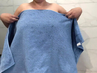 My hot stepmom taking a shower