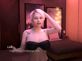 Mom with big boobs stars in a school-themed visual novel gameplay