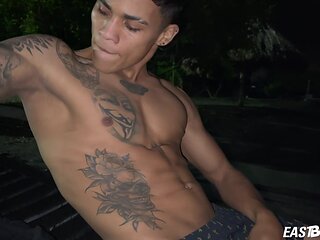 Muscle Latino boy Lucian Reed shows off his hot body