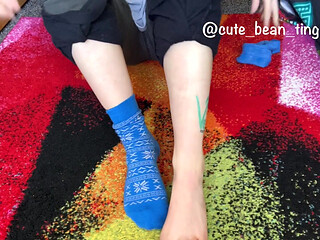 Bean Strips Her Socks