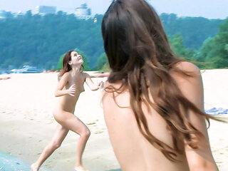 Adorable nudist girls caught by a voyeur