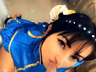 Brunette slut gives a great pov amateur blowjob