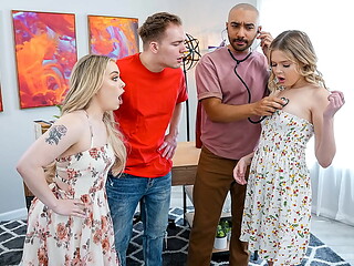 Stepbrothers Learning a Lesson in Female Anatomy from One Another'_s Stepsisters - Swapsister