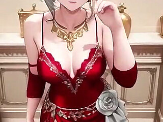 Silver Queen on the Golden Throne! Red Silk, Lazy Gaze, and a Teasing Glance That Melts You
