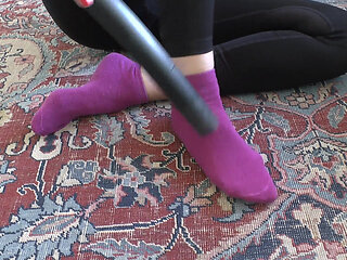 First, the Socks Are Vacuumed, Then Scrubbed, and Then Covered in Cum, POV, JOI, Lady Victoria Valente