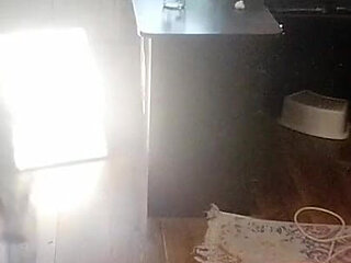 Amateur Woman Has Fun Trying on Clothes and Cutting Them