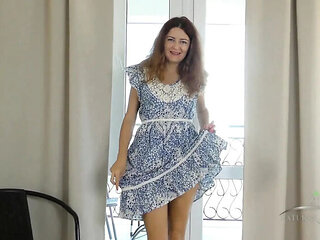 Hairy Redhead Helen Volga Solo Play with Fingers and Vibrator