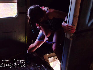 Peeing in an Abandoned Train Car