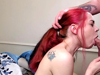 Cute Teen Drains Daddys Balls. Cum In Mouth