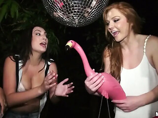Three hot and horny coeds get together for a wild and dirty slut party.