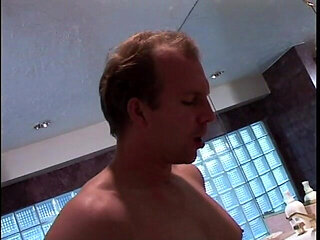 Hairy Teen Showers Then Fucks in Bathroom