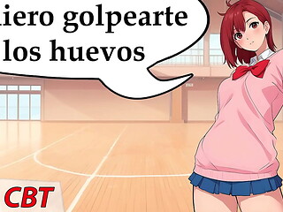 JOI hentai, a Momo le divierte golpear tus huevos. Instrucciones en espa&ntilde_ol.