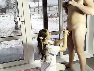 Step-sister'_s blowjob before Christmas. Sheer MisssVikki
