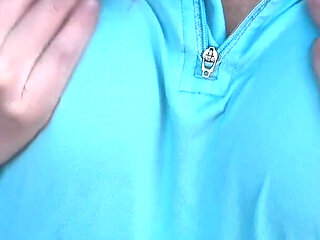 No Bra Super Cold Hard Nipples in Workout Gear