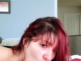 Busty redhead teen blowjob and cock ride