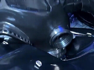 Mistressae Sessions with Princess Latex Rubber Doll: Gas Mask 69 Cock Sucking Experiment