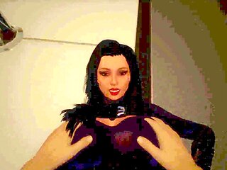 Interactive 3D cartoon porn game featuring a busty mom
